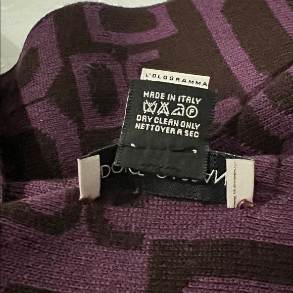 Dolce & Gabbana Black and Purple Wool Scarf EUC - Picture 4 of 8